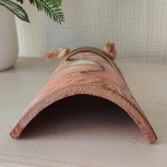 Clay Roofing Tile w/Pope John Paul ll & Blessed Virgin Mary Image Hanging decor - Picture 5 of 8